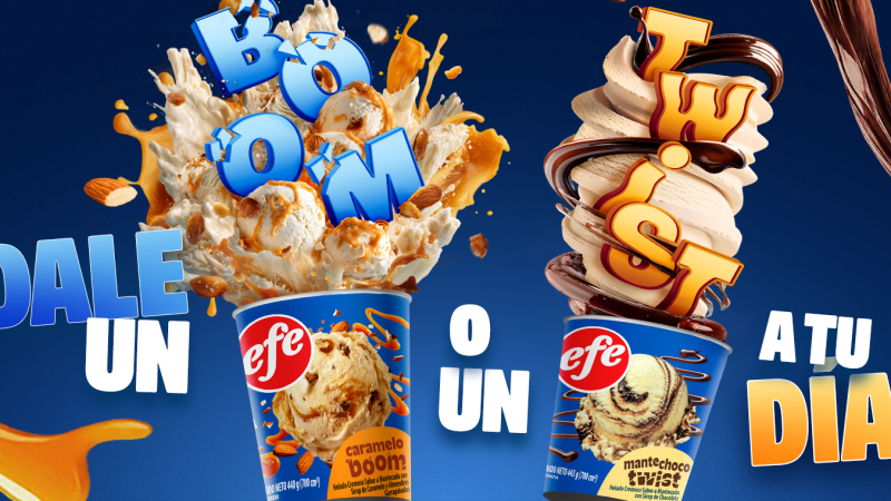 Efe le da un giro al helado con su Mantechoco Twist y Caramelo Boom